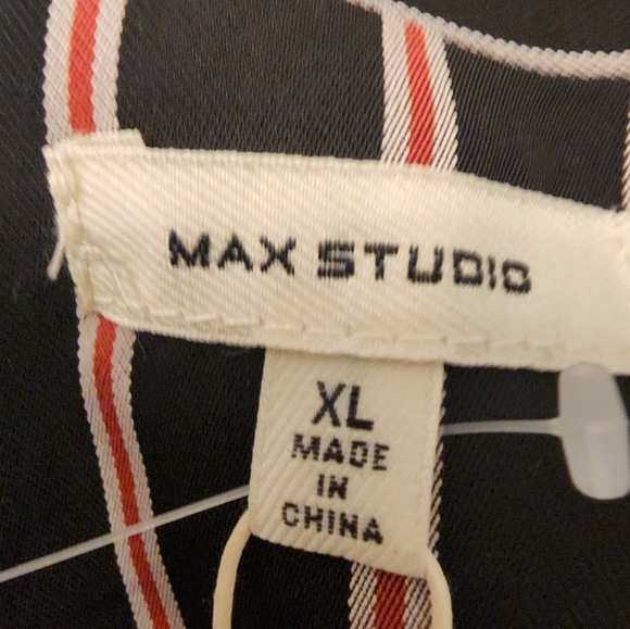 MAX STUDIO Black Black Blazer Red & Beige Stripes. XL - Picture 5 of 7